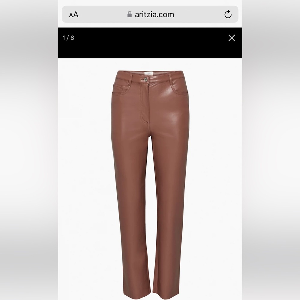 Wilfred Melina High-waited Vegan leather pants in Brown